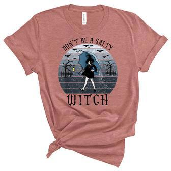 Dont Be A Salty Witch Vintage Halloween Costume Unisex Crewneck Soft Tee - Seseable