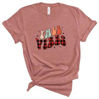 Fall Vibes Red Caro Plaid Fall Yall Women's Short Sleeve T-shirt Unisex Crewneck Soft Tee - Seseable