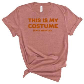 Funny Waffle Halloween Costume Trick Or Treat Party Unisex Crewneck Soft Tee - Seseable