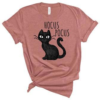 Halloween For Cat Lovers | Hocus Pocus Black Cat Unisex Crewneck Soft Tee - Seseable