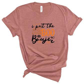 Halloween Ghost I Put The Boo In Boujee Unisex Crewneck Soft Tee - Seseable