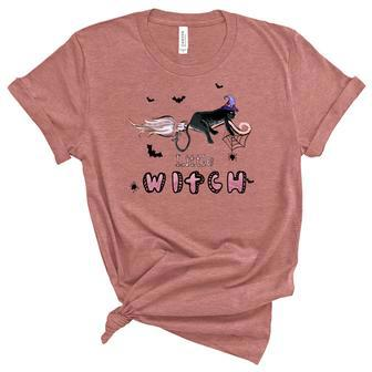 Hallowen Be Magical Witch Little Cat Witch Women's Short Sleeve T-shirt Unisex Crewneck Soft Tee - Seseable