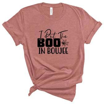 Happy Halloween Gift I Put The Boo In Boujee Unisex Crewneck Soft Tee - Seseable