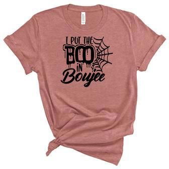 Happy Halloween I Put The Boo In Boujee Unisex Crewneck Soft Tee - Seseable