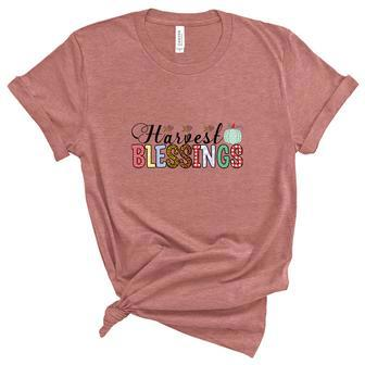 Harvest Blessings Farm Fall Women's Short Sleeve T-shirt Unisex Crewneck Soft Tee - Seseable