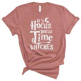 Its Hocus Pocus Time Witches Cute Halloween Gift Unisex Crewneck Soft Tee - Seseable