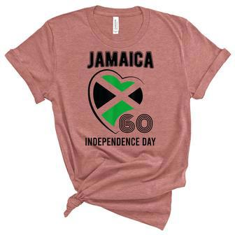 Jamaica 60Th Independence Day Jamaica 60 Independence Yellow Unisex Crewneck Soft Tee - Thegiftio UK