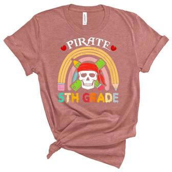 Kids 5Th Grade Pirate Teacher Funny Halloween Student Skull Boys Women's Short Sleeve T-shirt Unisex Crewneck Soft Tee - Thegiftio UK