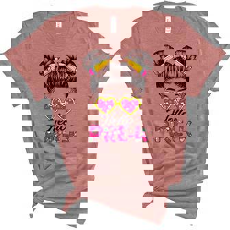 Kids Hello Pre-K Messy Bun Girls Back To School Tie Dye Girls Unisex Crewneck Soft Tee - Thegiftio