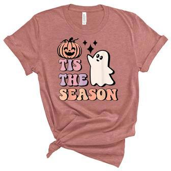 Retro Halloween Pumpkin Tis The Season Hot Ghoul Halloween Unisex Crewneck Soft Tee - Thegiftio UK