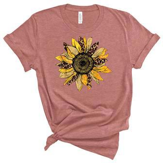 Sunflower For Women Cute Graphic Cheetah Print Women's Short Sleeve T-shirt Unisex Crewneck Soft Tee - Thegiftio UK