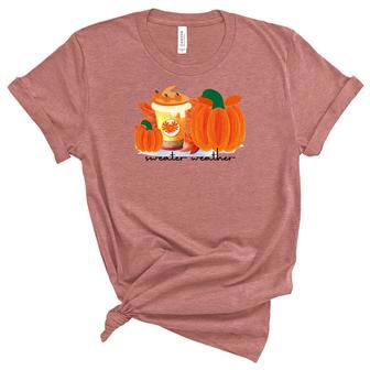 Sweater Weather Pumpkin Pie Fall Season Women's Short Sleeve T-shirt Unisex Crewneck Soft Tee - Seseable
