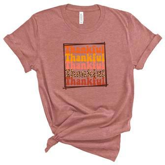 Thankful Thankful Thankful Fall Best Gift Women's Short Sleeve T-shirt Unisex Crewneck Soft Tee - Seseable