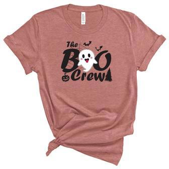 The Boo Crew Cute Ghost Happy Halloween Unisex Crewneck Soft Tee - Seseable