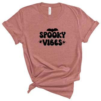Thick Thights And Spooky Vibes Basic Halloween Unisex Crewneck Soft Tee - Seseable