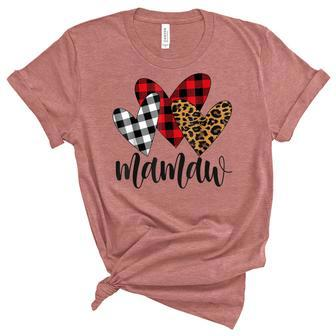 Valentines Day Leopard Mamaw Buffalo Plaid Mamaw Lover Women's Short Sleeve T-shirt Unisex Crewneck Soft Tee - Thegiftio UK