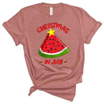 Watermelon Christmas Tree Christmas In July Summer Vacation V3 Unisex Crewneck Soft Tee - Seseable