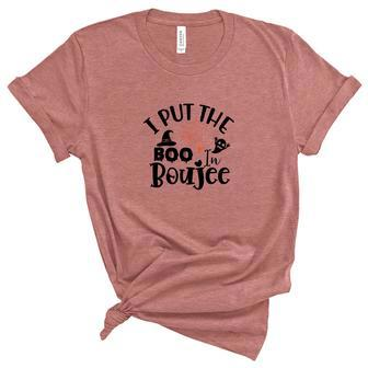 Witch Halloween I Put The Boo In Boujee Unisex Crewneck Soft Tee - Seseable