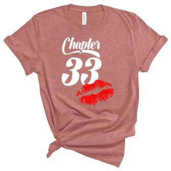 Womens Womens 33Th Birthday Lips Chapter 33 Years Old 1989 Women's Short Sleeve T-shirt Unisex Crewneck Soft Tee - Thegiftio UK