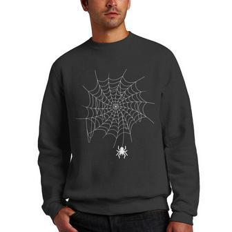 Spider Web Lazy Diy Halloween Costume Spooky Insect Men Crewneck Graphic Sweatshirt - Seseable