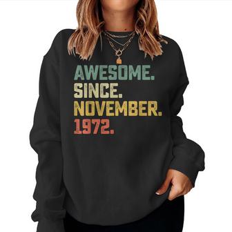 50 Years Old Gifts Awesome Since November 1972 50Th Bday Men  Women Crewneck Graphic Sweatshirt