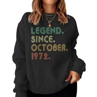 50 Year Old Legend Since October 1972 50Th Birthday Gift V2 Women Crewneck Graphic Sweatshirt - Thegiftio UK