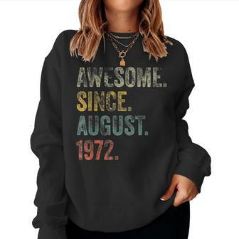 50 Years Old Funny Awesome Since August 1972 50Th Birthday Women Crewneck Graphic Sweatshirt - Thegiftio UK