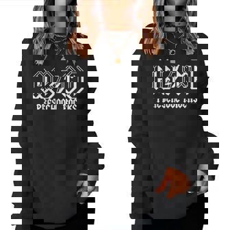 Abcd Rocks Back To School Preschool Rocks Funny Teacher Women Crewneck Graphic Sweatshirt - Thegiftio