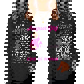 Afro Black Women Queen Leo Virgo Birthday Im A August Girl Women Crewneck Graphic Sweatshirt - Thegiftio