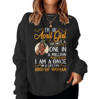 April Girl Black Women Pisces A Queen Was Born In April Women Crewneck Graphic Sweatshirt - Thegiftio UK