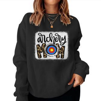 Archery Mom Leopard Archery Mama Women Crewneck Graphic Sweatshirt - Thegiftio UK