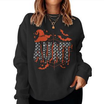 Aunt Halloween Costume Family Matching Halloween Auntie Women Crewneck Graphic Sweatshirt - Thegiftio UK