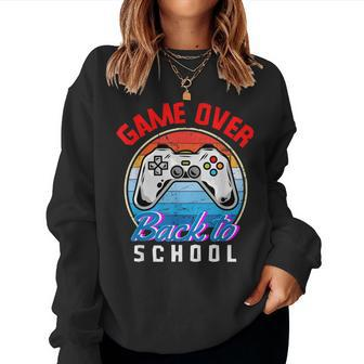 Back To School Funny Game Over Teacher Student Controller Women Crewneck Graphic Sweatshirt - Thegiftio UK