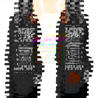 Back To School Retro Science Is My Jam 80S Teacher Boombox Women Crewneck Graphic Sweatshirt - Thegiftio