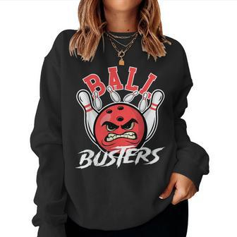 Ball Busters Bowling Couple Bowler Bowling Alley Bowler Women Crewneck Graphic Sweatshirt - Thegiftio UK
