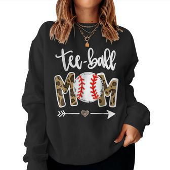 Ball Mom Mothers Day Gift Ball Mom Leopard Funny Women Crewneck Graphic Sweatshirt - Thegiftio UK
