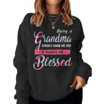 Being A Grandma Doesnt Make Me Old Blessed Mother Day Women Crewneck Graphic Sweatshirt - Thegiftio UK