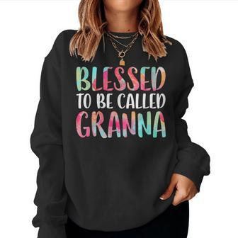 Blessed To Be Called Granna Mothers Day Women Crewneck Graphic Sweatshirt - Thegiftio UK