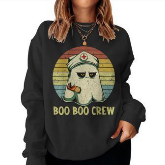 Boo Boo Crew Nurse Funny Ghost Women Halloween Nurse V2 Women Crewneck Graphic Sweatshirt - Thegiftio UK