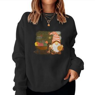 Fall Gnomes Pumpkin Spice Harvest Kisses Women Crewneck Graphic Sweatshirt - Thegiftio UK