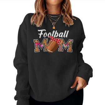 Football Mom Game Day Leopard Tie Dye Funny Football Lover V2 Women Crewneck Graphic Sweatshirt - Thegiftio UK