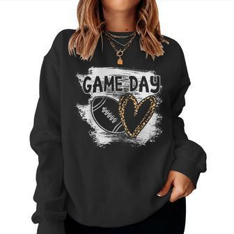 Football Player Mom Leopard Cheetah Game Day Football Fan Women Crewneck Graphic Sweatshirt - Thegiftio UK