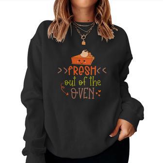 Fresh Out Of The Oven Fall Women Crewneck Graphic Sweatshirt | Seseable UK