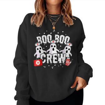 Funny Boo Boo Crew Funny Nurse Halloween Ghost Costume Women Crewneck Graphic Sweatshirt - Thegiftio UK