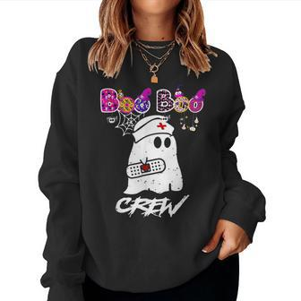 Funny Boo Boo Crew Ghost Paramedic Emt Ems Nurse Halloween Women Crewneck Graphic Sweatshirt - Thegiftio UK