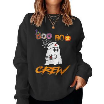 Funny Boo Boo Crew Nurse Ghost Funny Halloween Costume Women Crewneck Graphic Sweatshirt - Thegiftio UK