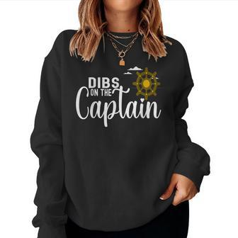 Funny Captain Wife Dibs On The Captain V12 Women Crewneck Graphic Sweatshirt - Thegiftio UK