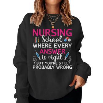 Funny Saying Future Nurse Nursing School Student Rn Bsn Lpn Women Crewneck Graphic Sweatshirt - Thegiftio UK