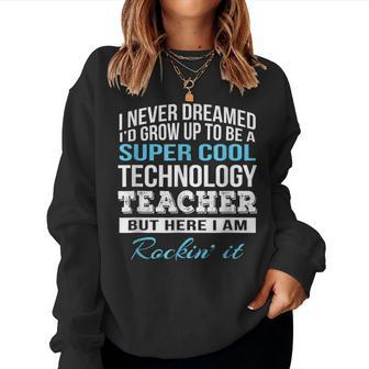 Funny Technology Teacher Women Crewneck Graphic Sweatshirt - Thegiftio UK