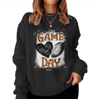 Game Day Football Women Leopard Print Football Fan Football Women Crewneck Graphic Sweatshirt - Thegiftio UK